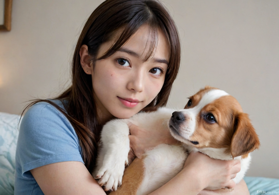 Photo of person with pet